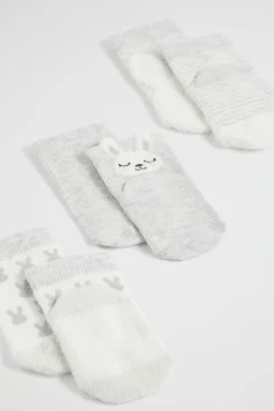 Seed Heritage Socks-Bunny Sock 3 Pk Grey Marle
