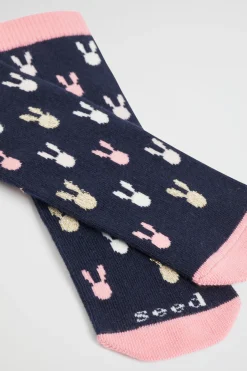 Seed Heritage Socks-Bunny Yardage Sock Navy