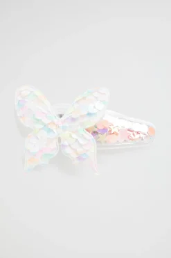 Seed Heritage Hair Accessories-Butterfly Sequin Shaker Snap Multi