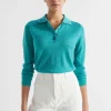 Seed Heritage Knitwear & Sweaters-Button Down Polo Knit Peacock Blue Marle