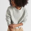 Seed Heritage T-Shirts & Tops-Cable Crop Knit Cloud