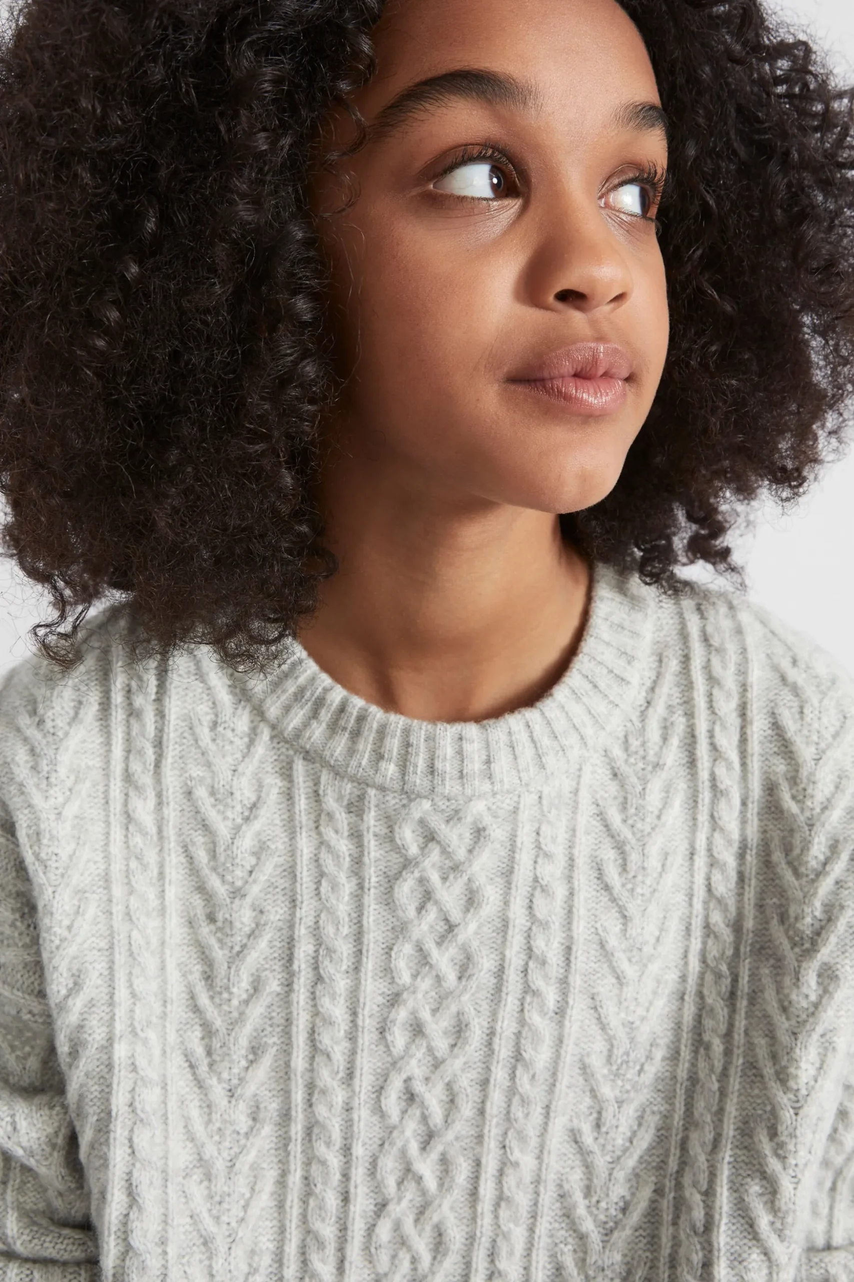 Seed Heritage T-Shirts & Tops-Cable Crop Knit Cloud