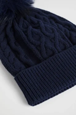 Seed Heritage Hats & Beanies & Caps-Cable Knit Beanie Midnight Blue