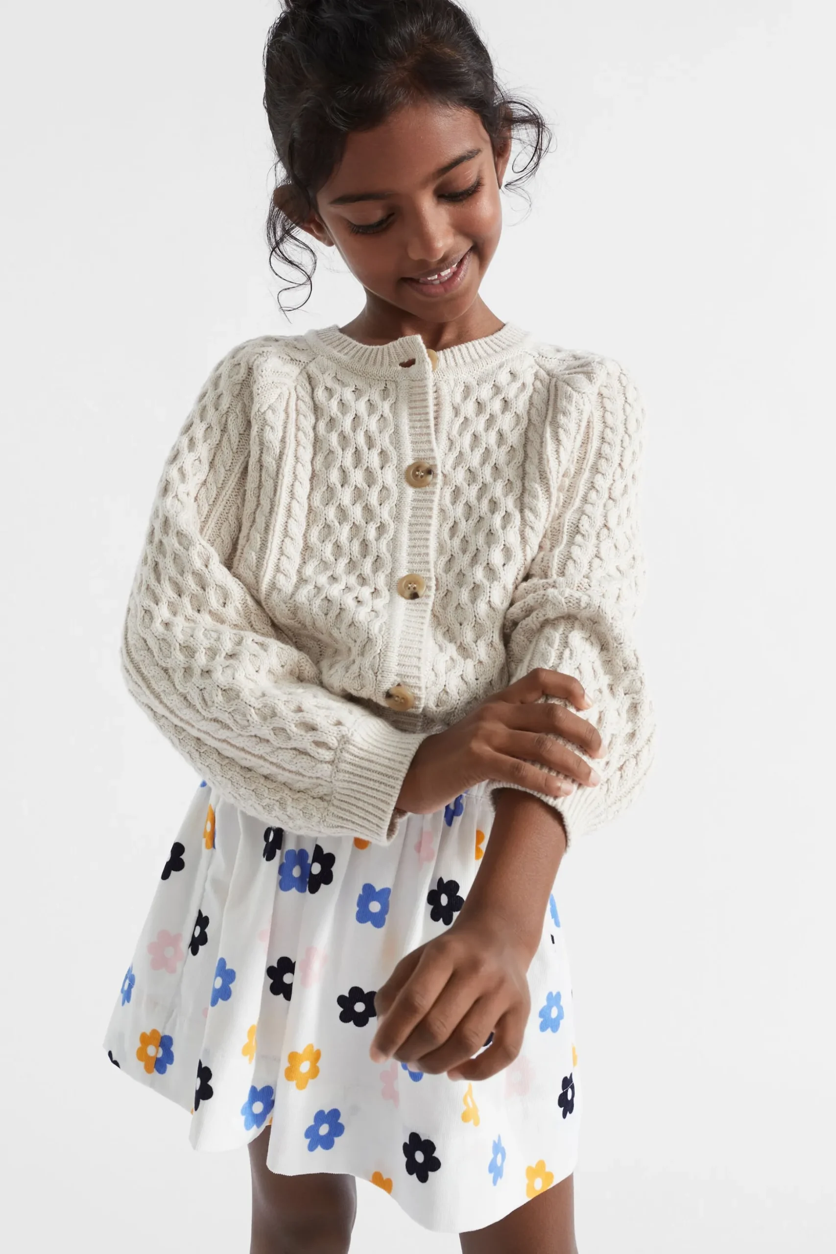 Seed Heritage Knitwear & Sweaters-Cable Knit Cardi Oat Marle