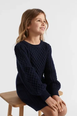 Seed Heritage Knitwear & Sweaters-Cable Knit Dress Midnight Blue