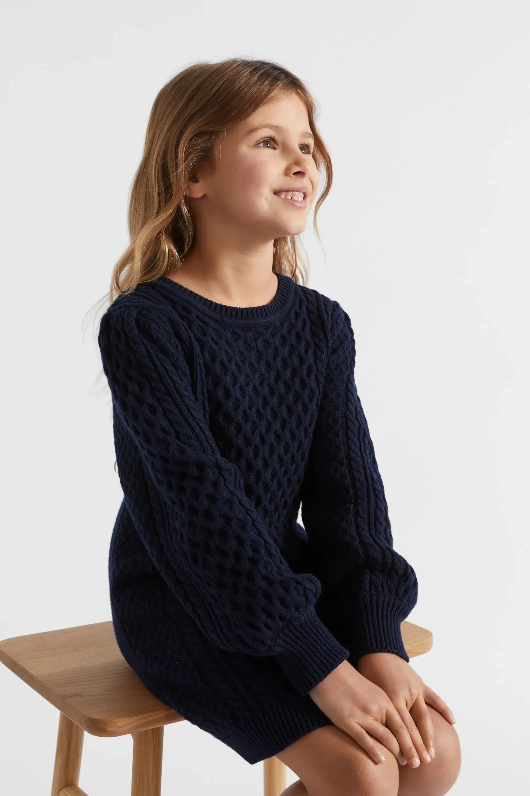Seed Heritage Knitwear & Sweaters-Cable Knit Dress Midnight Blue