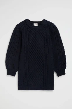 Seed Heritage Knitwear & Sweaters-Cable Knit Dress Midnight Blue
