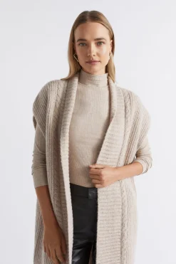 Seed Heritage Scarves & Kaftans-Cable Knit Gilet Light Storm