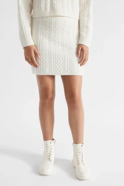Seed Heritage Skirts-Cable Knit Skirt Vintage Cream