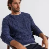 Seed Heritage T-Shirts & Sweaters-Cable Knit Sweater Midnight Blue
