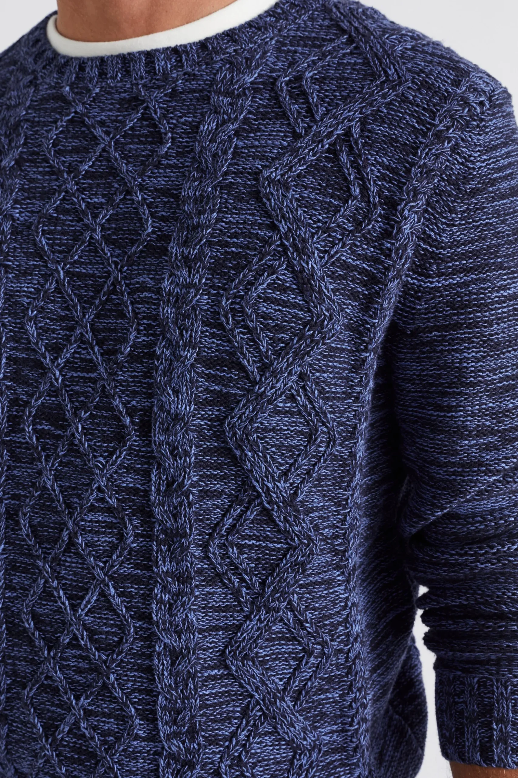 Seed Heritage T-Shirts & Sweaters-Cable Knit Sweater Midnight Blue