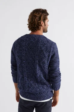 Seed Heritage T-Shirts & Sweaters-Cable Knit Sweater Midnight Blue