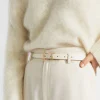 Seed Heritage Belts-Celeste Narrow Leather Belt Bone