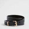 Seed Heritage Belts-Celeste Narrow Leather Belt Black