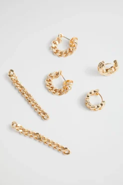 Seed Heritage Jewellery-Chain Earring Pack Gold