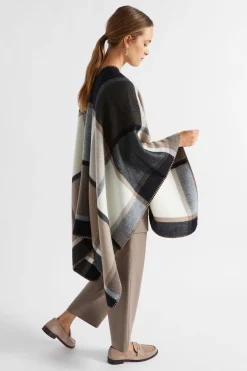 Seed Heritage Scarves & Kaftans-Check Blanket Stitch Cape Hazel Multi