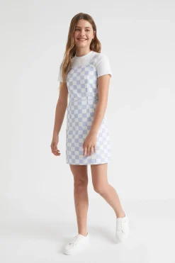 Seed Heritage Denim & Jeans-Check Denim Dress Sky Blue