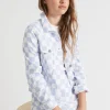 Seed Heritage Denim & Jeans-Check Denim Jacket Sky Blue
