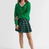 Seed Heritage Skirts-Check Pleat Skirt Midnight