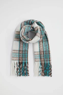 Seed Heritage Scarves & Kaftans-Check Scarf Hot Chocolate Multi