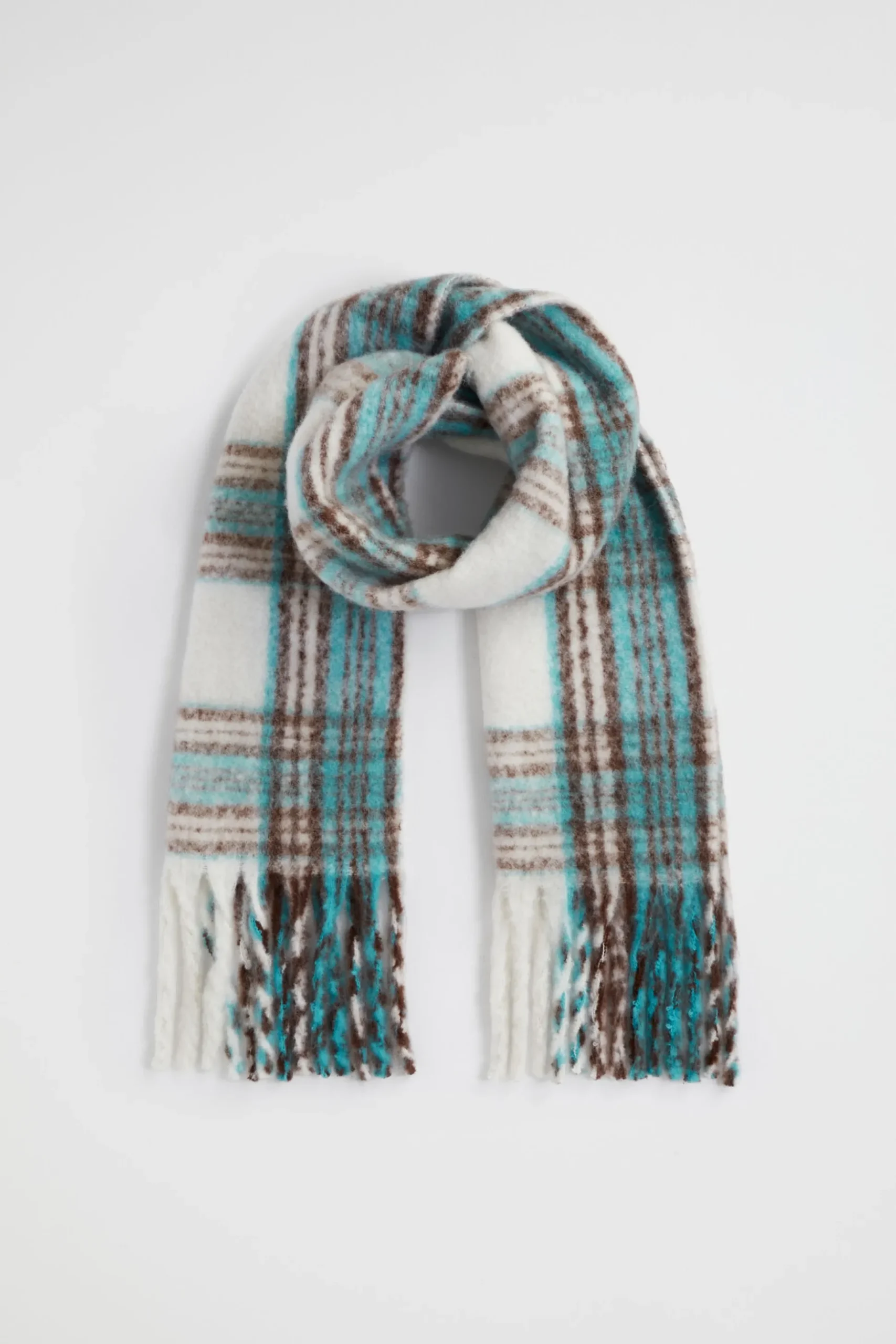 Seed Heritage Scarves & Kaftans-Check Scarf Hot Chocolate Multi