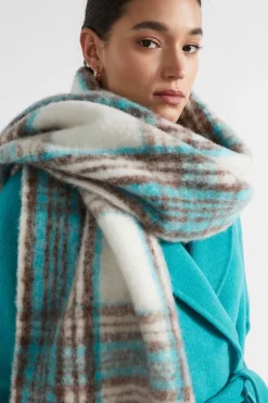 Seed Heritage Scarves & Kaftans-Check Scarf Hot Chocolate Multi