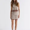 Seed Heritage Skirts-Check Skirt Cocoa Check