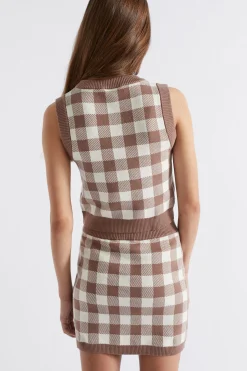 Seed Heritage Jackets & Vests-Check Vest Cocoa Check