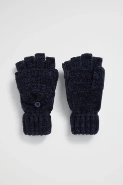 Seed Heritage Gloves-Chenille Mittens Midnight Blue