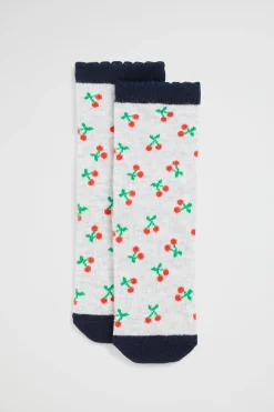 Seed Heritage Socks-Cherry Sock Grey Marle