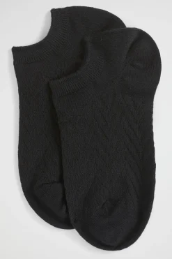 Seed Heritage Socks & Tights-Chevron Knit Sneaker Sock Black