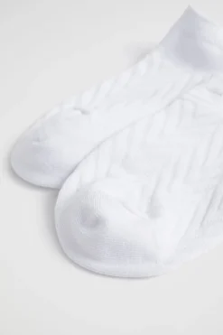 Seed Heritage Socks & Tights-Chevron Knit Sneaker Sock White