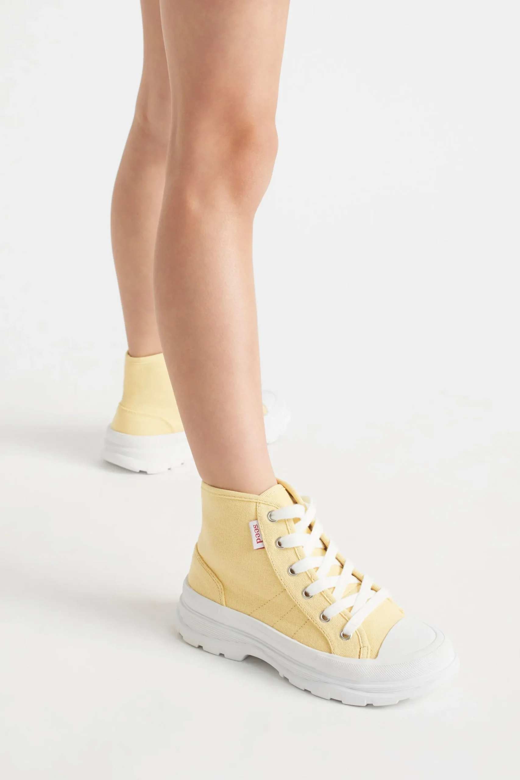 Seed Heritage Boots-Chunky Sole Canvas High-Top Buttercup