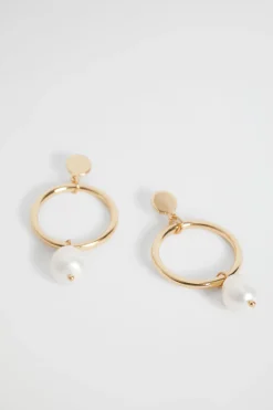 Seed Heritage Jewellery-Circle Pearl Earring Gold