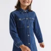 Seed Heritage Denim & Jeans-Collared Denim Dress Indigo