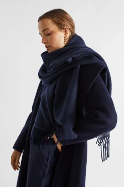 Seed Heritage Scarves & Kaftans-Colour Block Scarf Midnight Sky Multi