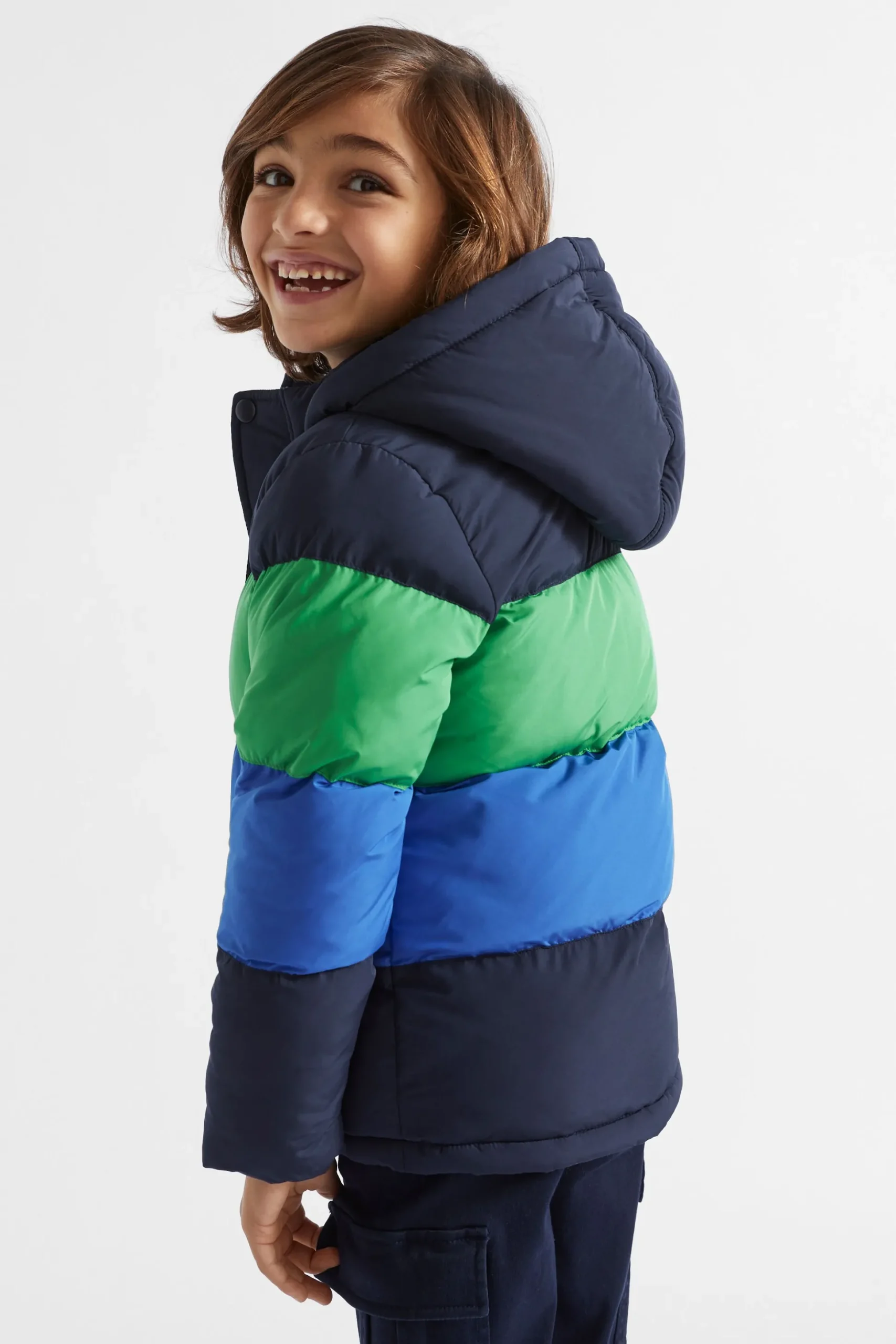 Seed Heritage Jackets & Vests-Colourblock Jacket Midnight Blue