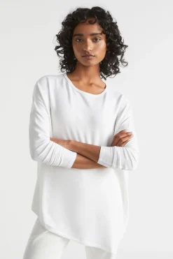 Seed Heritage T-Shirts & Tops-Core Asymmetrical Top Whisper White