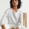 Seed Heritage T-Shirts & Tops-Core Asymmetrical Top Light Grey Marle