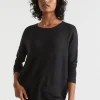 Seed Heritage T-Shirts & Tops-Core Asymmetrical Top Black