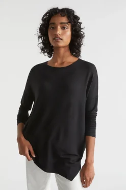 Seed Heritage T-Shirts & Tops-Core Asymmetrical Top Black