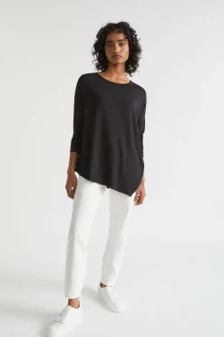 Seed Heritage T-Shirts & Tops-Core Asymmetrical Top Black