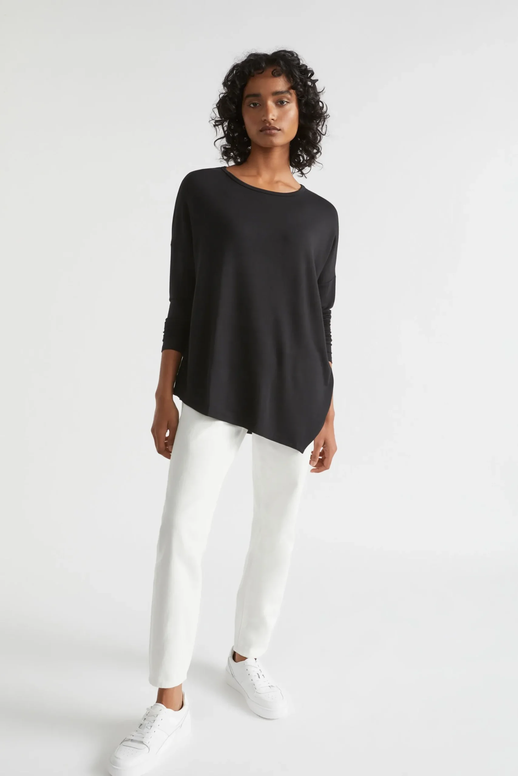 Seed Heritage T-Shirts & Tops-Core Asymmetrical Top Black
