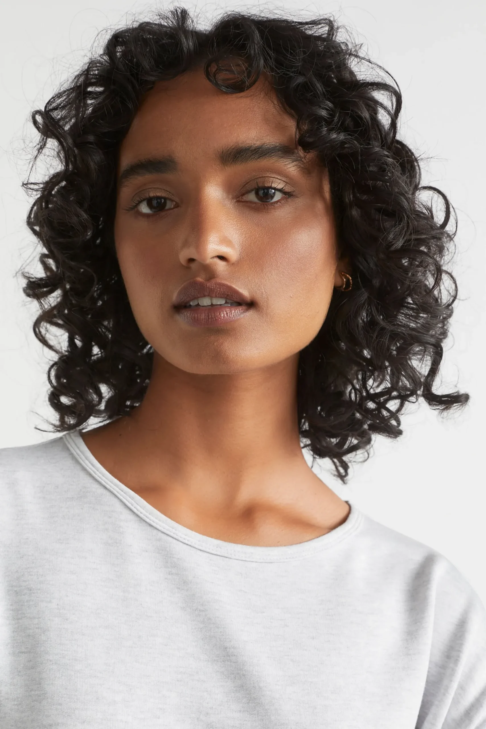 Seed Heritage T-Shirts & Tops-Core Asymmetrical Top Light Grey Marle
