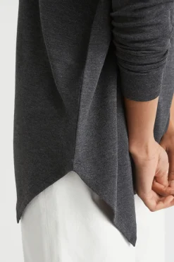 Seed Heritage T-Shirts & Tops-Core Asymmetrical Top Slate Marle