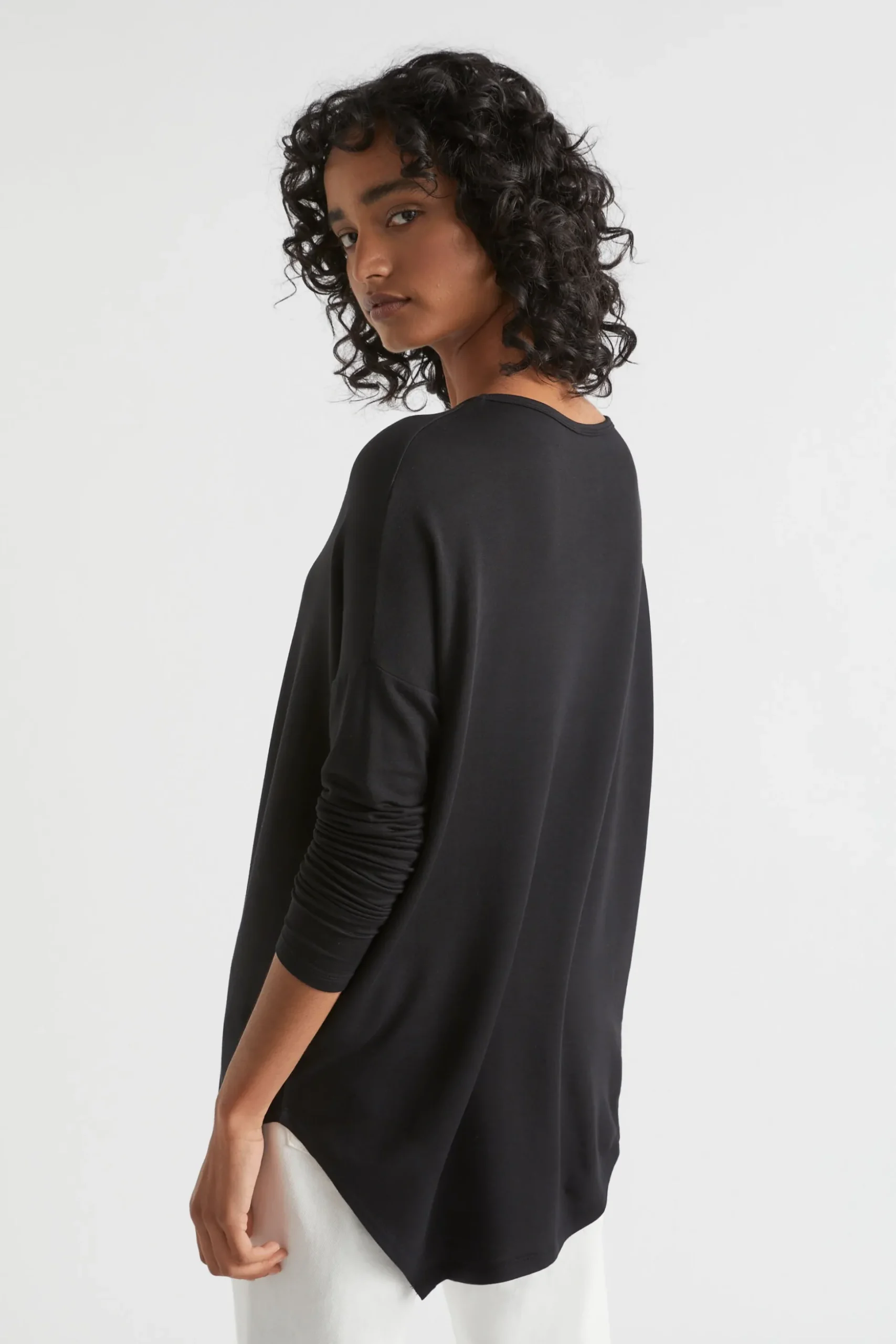 Seed Heritage T-Shirts & Tops-Core Asymmetrical Top Black