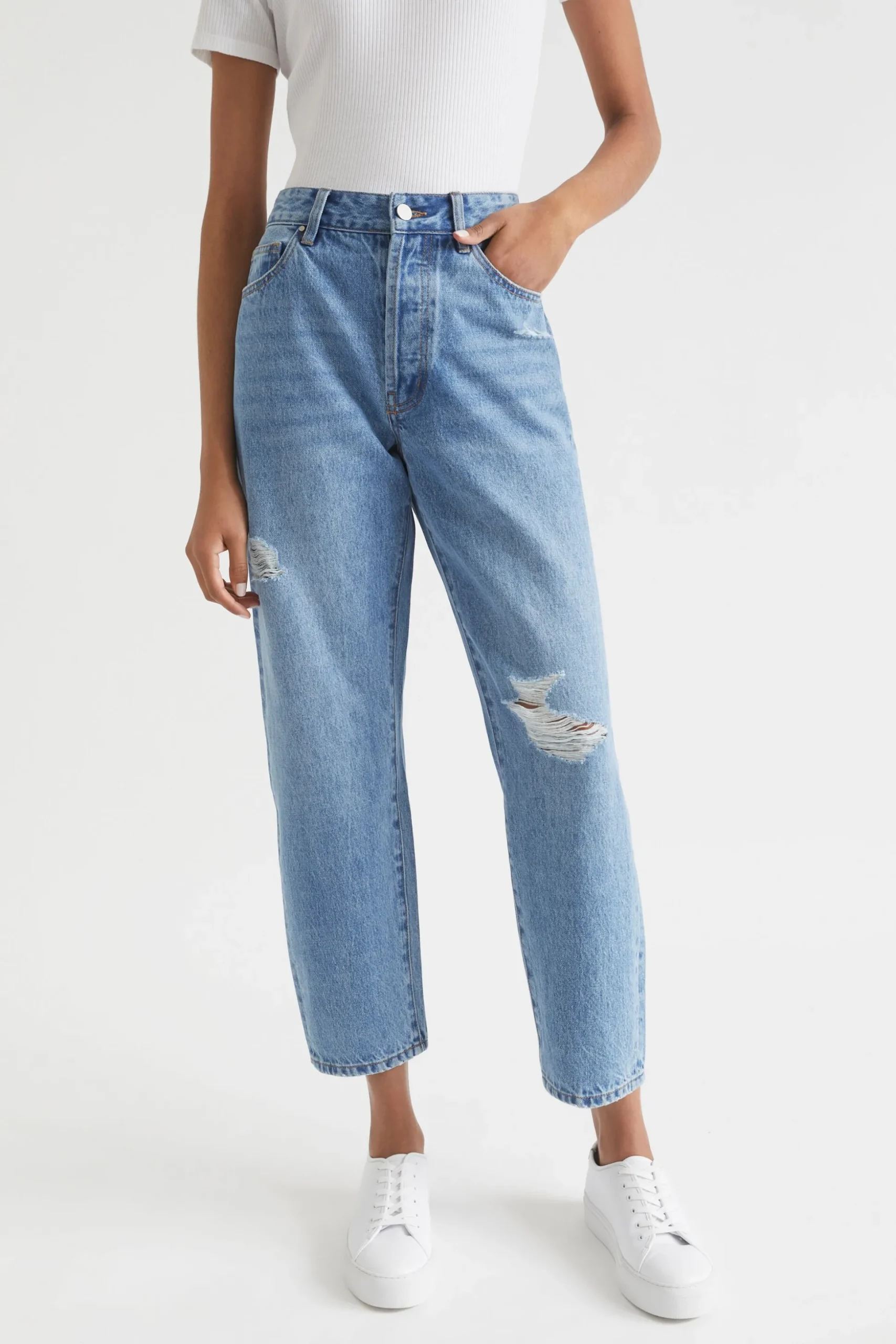 Seed Heritage Pants-Core Boyfriend Jean Mid Vintage Wash