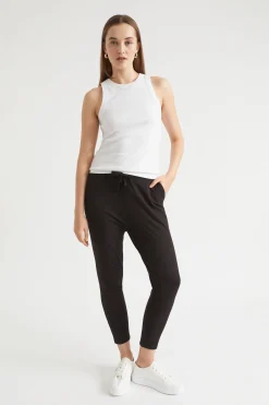 Seed Heritage Pants-Core Cotton Jersey Trackpant Black