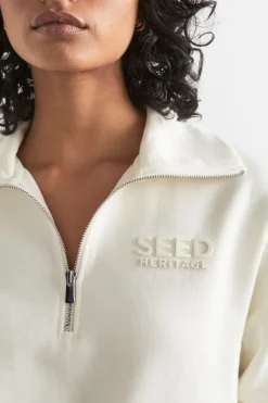 Seed Heritage Knitwear & Sweaters-Core Heritage Logo Sweat Cloud Cream