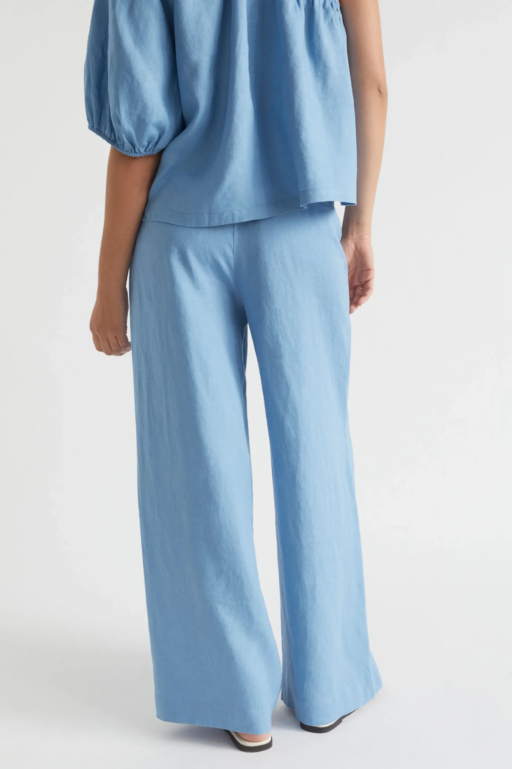 Seed Heritage Pants-Core Linen Waisted Pant Soft Cobalt